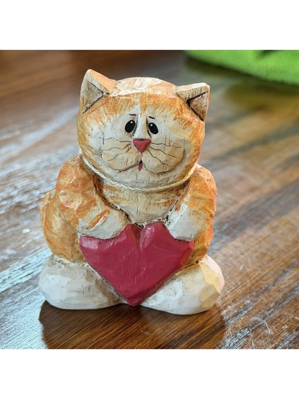 Eddie Walker Figurine Orange Tabby Cat Holding Heart 2.25” X 1.75” With Tags